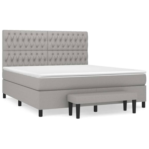 vidaXL Boxspring posteľ s matracom bledosiv&aacute; 180x200 cm l&aacute;tka