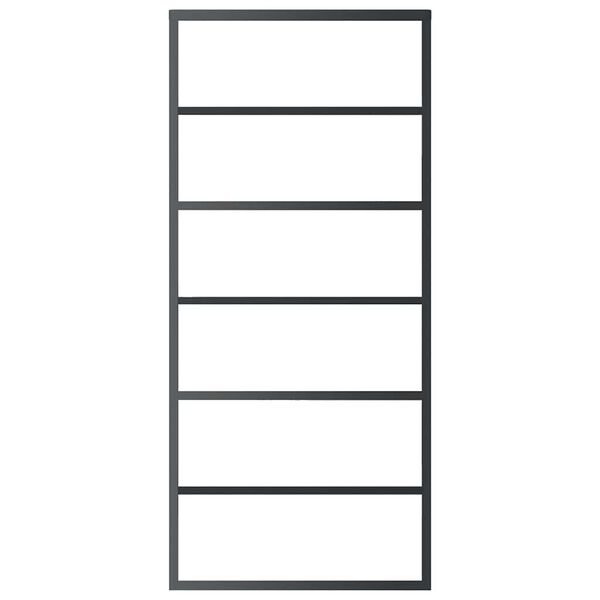 vidaXL Posuvné dvere ESG sklo a hliník 90x205 cm čierne