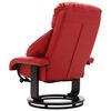 vidaXL Skl&aacute;pacie TV kreslo s podnožkou, červen&eacute;, umel&aacute; koža