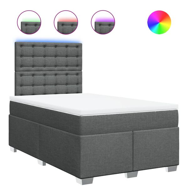 vidaXL Boxspring posteľ s matracom, tmavosiv&aacute; 120x190 cm, l&aacute;tka