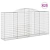 vidaXL Obl&uacute;kov&eacute; gabionov&eacute; ko&scaron;e 25 ks 300x50x140/160 cm pozink. železo