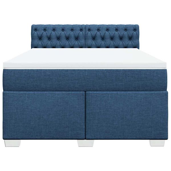 vidaXL Boxspring posteľ s matracom modr&yacute; 140x190 cm l&aacute;tka