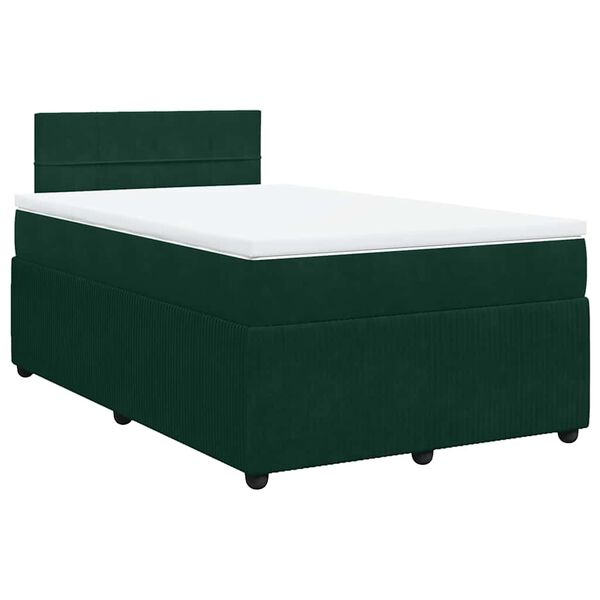 vidaXL Boxspring posteľ s matracom, tmavozelen&aacute; 120x190cm, zamat