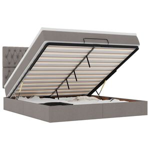 VidaXL Osmansk&aacute; posteľ s matracom Taupe 180x200cm L&aacute;tka