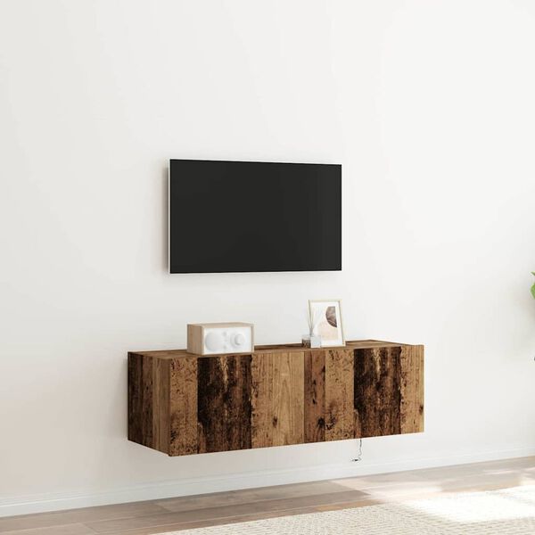 vidaXL TV n&aacute;stenn&aacute; skriňa N&aacute;stenn&yacute; 2 pcs Star&eacute; drevo 100 x 35 x 31 cm