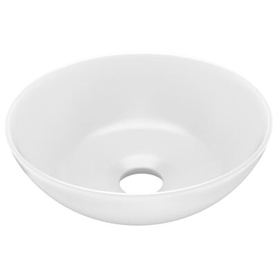 vidaXL Umývadlo do kúpeľne, keramika, matné biele, okrúhle