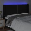 vidaXL Čelo postele s LED čierne 163x16x118/128 cm l&aacute;tka