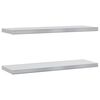 vidaXL N&aacute;stenn&eacute; police 2 ks 75x23,5 cm strieborn&eacute; nehrdzavej&uacute;ca oceľ