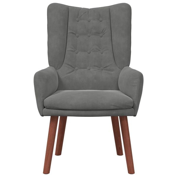 vidaXL kreslo Tmavo &scaron;ed&aacute; 63 x 67 x 94 cm Zamat