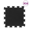 vidaXL Gumov&eacute; podlahov&eacute; dlaždice 16 ks čierne 16 mm 30x30 cm