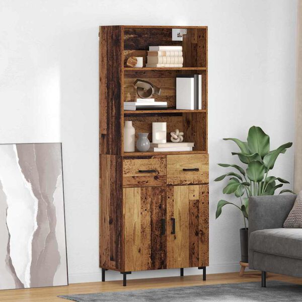 vidaXL Highboard Star&eacute; drevo 69,5 x 34 x 180 cm Kompozitn&eacute; drevo