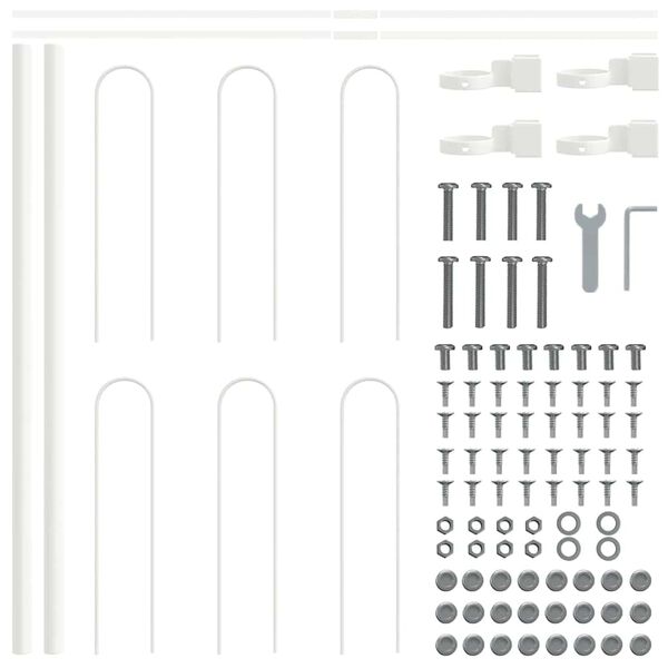 vidaXL Z&aacute;hradn&yacute; plot 5 pcs Biela 8,5 x 0,6 m Pr&aacute;&scaron;kovan&aacute; oceľ