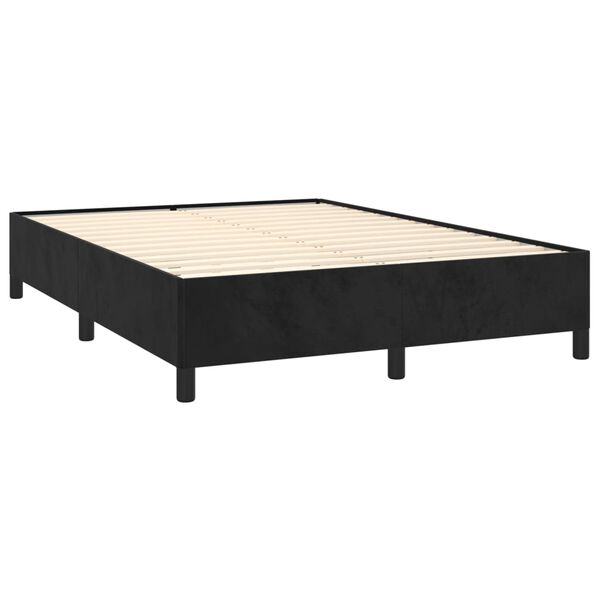 vidaXL Posteľný rám boxspring s matracom čierny 140x200 cm zamat