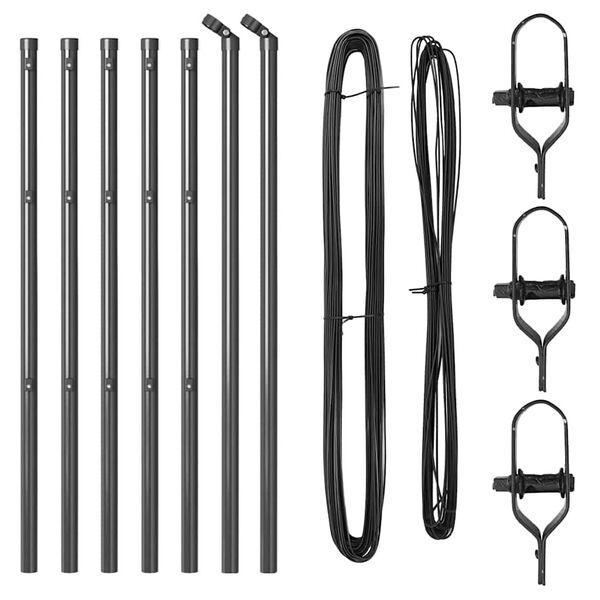 vidaXL Plotové stĺpy 7 pcs Sivá Ø32mm 100 cm Pozinkovaná oceľ