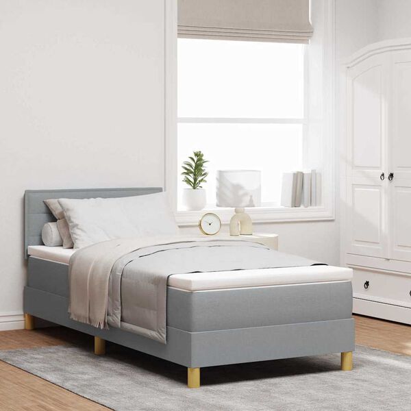 vidaXL Posteľ boxspring s matracom Svetlosivá 80 x 200 cm látka