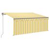 vidaXL Automatick&aacute; mark&iacute;za tienidlo&LED&senzor vetra 3x2,5m žlto-biela