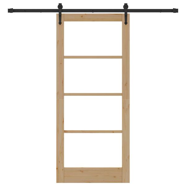 vidaXL Posuvn&eacute; dvere Pr&iacute;rodn&aacute; a čierna 86 x 198,5 cm
