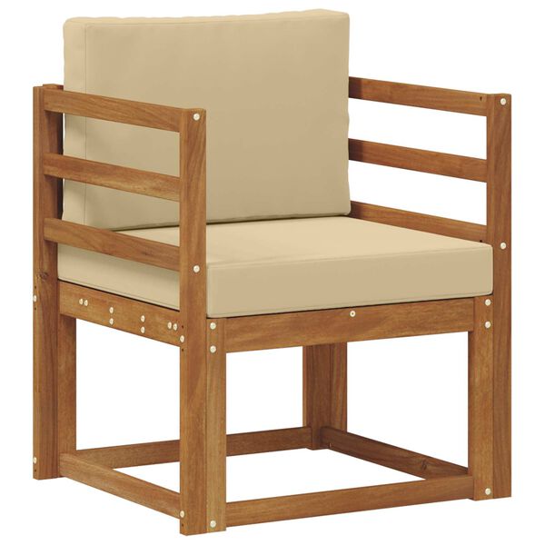 vidaXL Vonkaj&scaron;ia pohovka Mas&iacute;vne ak&aacute;ciov&eacute; drevo a polyester Pr&iacute;rodn&aacute;