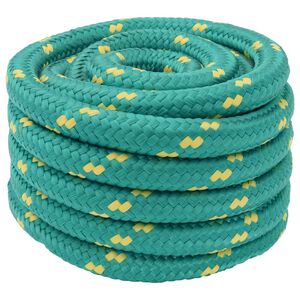 vidaXL Lano na čln 3 mm 5 m Zelen&aacute; PP