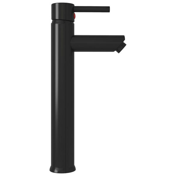 vidaXL K&uacute;peľňov&eacute; um&yacute;vadlo s bat&eacute;riou a odtokom čierne tvrden&eacute; sklo