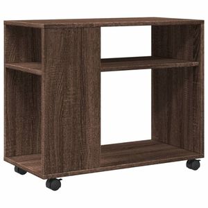 vidaXL Pr&iacute;ručn&yacute; stol&iacute;k+kolieska, hned&yacute; dub 70x35x60cm kompozitn&eacute; drevo
