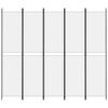 vidaXL 5-panelový paraván biely 250x220 cm látkový