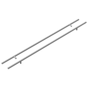vidaXL Rukov&auml;ť skrine 2 ks Strieborn&aacute; 800 mm Nerezov&aacute; oceľ