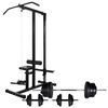 vidaXL Posilňovacia veža so sadou činiek barbell a dumbbell 60,5 kg