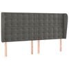 vidaXL Čelo postele so z&aacute;hybmi tmavosiv&eacute; 183x23x118/128 cm zamat