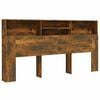 vidaXL Čelo postele so skrinkou dymov&yacute; dub 200x19x103,5 cm