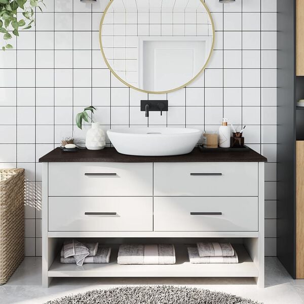 vidaXL K&uacute;peľňov&aacute; doska tmavohned&aacute; 100x40x2 cm o&scaron;etren&yacute; mas&iacute;v