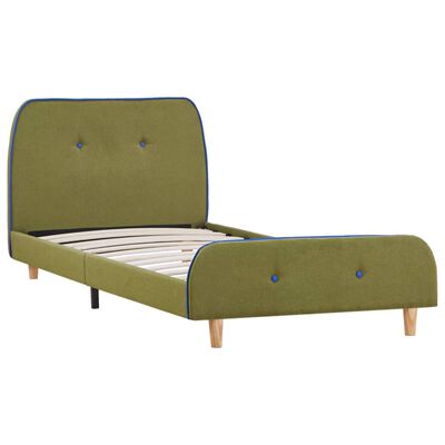 vidaXL Rám postele zelený 90x200 cm látkový