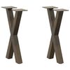 vidaXL Nohy konferenčn&eacute;ho stol&iacute;ka v tvare X, 2 ks, pr&iacute;rodn&aacute; oceľ, 38 x (42-43) cm, oceľ