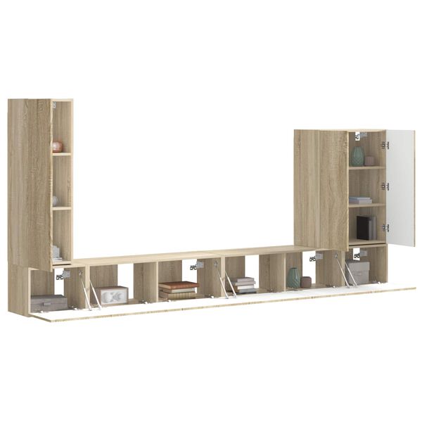 vidaXL Sada n&aacute;stenn&eacute;ho kabinetu na TV N&aacute;stenn&yacute; 6 pcs Sonoma dub