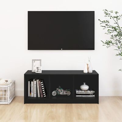 vidaXL TV skrinka čierna 104x33x41 cm borovicový masív
