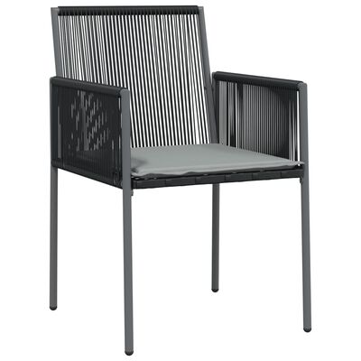 vidaXL Záhradné stoličky a vankúše 2ks čierne 54x60,5x83,5cm polyratan