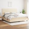 vidaXL Boxspring posteľ s matracom kr&eacute;mov&aacute; 200x200 cm l&aacute;tka