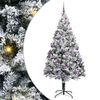 vidaXL Umel&yacute; vianočn&yacute; stromček Biela 210 cm PVC a Oceľ a Plast
