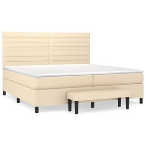 vidaXL Boxspring posteľ s matracom kr&eacute;mov&aacute; 200x200 cm l&aacute;tka