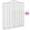 vidaXL Obl&uacute;kov&yacute; gabionov&yacute; k&ocirc;&scaron; 6 ks 200x50x220/240cm pozinkovan&eacute; železo