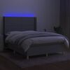 vidaXL Posteľ boxsping s matracom a LED bledosivá 140x190 cm látka