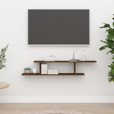 vidaXL Nástenná TV polica hnedý dub 125x18x23 cm spracované drevo