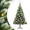 vidaXL Umel&yacute; vianočn&yacute; stromček s umel&yacute;m snehom 150 LED Tepl&aacute; biela