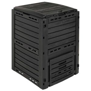 vidaXL Z&aacute;hradn&yacute; kompost&eacute;r Čierna 59,5 x 60 x 81,5 cm 280 l 100% PP