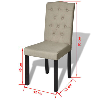 vidaXL Jedálenské stoličky 2 ks, ťavia farba, látka