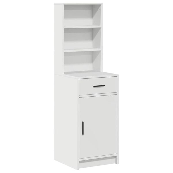 vidaXL Highboard so z&aacute;suvkou Biela 40 x 40,5 x 135 cm Kompozitn&eacute; drevo