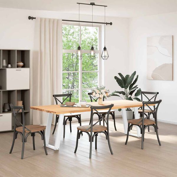 vidaXL Nohy k jed&aacute;lensk&eacute;mu stolu v tvare U, 2 ks, biele, 60 x (72-73) cm, oceľov&eacute;