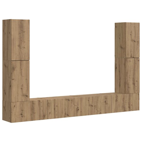 vidaXL Zostava TV skriniek 8 pcs Remeseln&yacute; dub Kompozitn&eacute; drevo