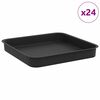 vidaXL &Scaron;tvorcov&yacute; kvetinov&yacute; podnos 24 ks Čierna 15 x 15 x 2 cm Plast