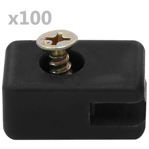 vidaXL Záhradný držiak na plotové pletivo so skrutkou 100 sád antracitový